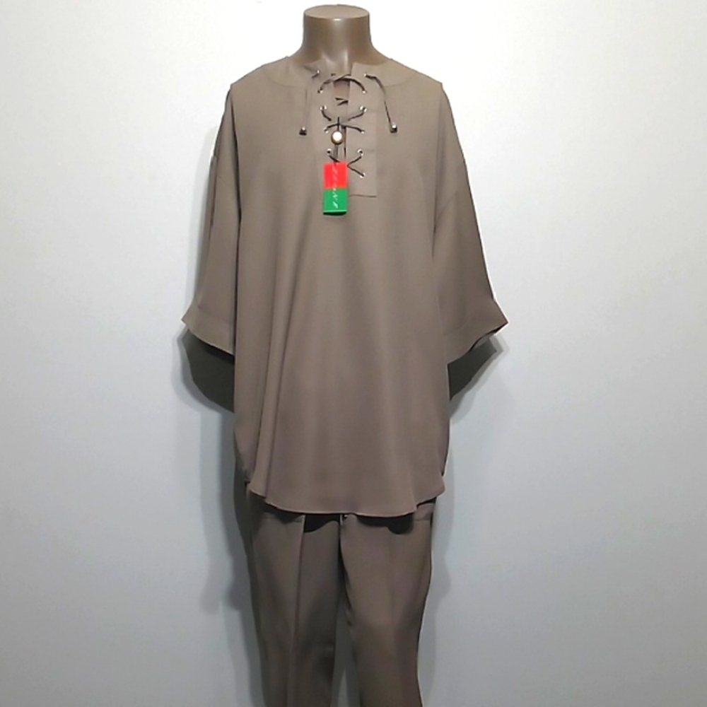 Stylish Italian designed 2pc Champagne Pants set by ZEONE